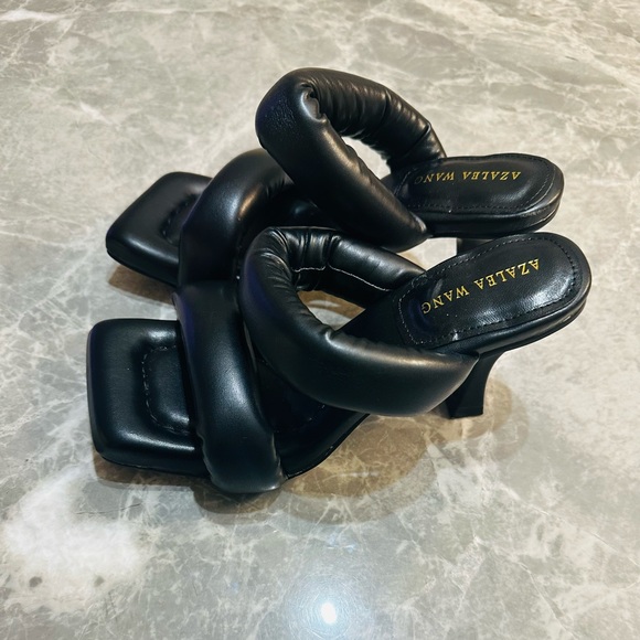 AZALEA WANG Runway Women’s High Heel Sandals Black SZ 7 - Picture 1 of 5